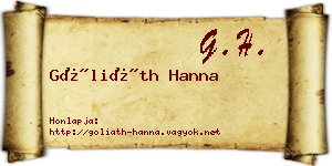 Góliáth Hanna névjegykártya